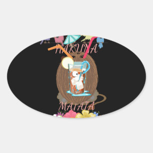 Tropische Natuur's Bounty" Kokosnoot limonade kuns Ovale Sticker