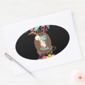 Tropische Natuur's Bounty" Kokosnoot limonade kuns Ovale Sticker (Envelop)