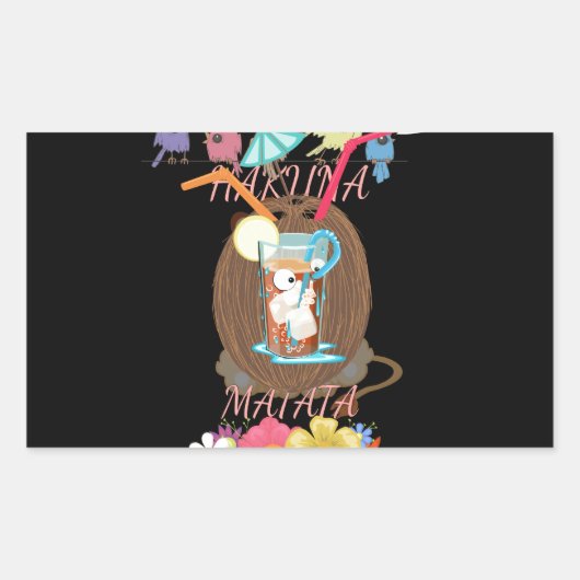 Tropische Natuur's Bounty" Kokosnoot limonade kuns Rechthoekige Sticker (Voorkant)