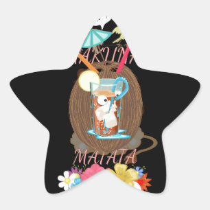 Tropische Natuur's Bounty" Kokosnoot limonade kuns Ster Sticker