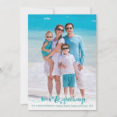 Tropische Nautical Script SEAsons Greetings Feestdagenkaart (Voorkant)