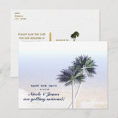 Tropische nautische strand & palmbomen sparen de d aankondigingskaart (Voorkant / Achterkant)
