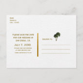 Tropische nautische strand & palmbomen sparen de d aankondigingskaart (Achterkant)