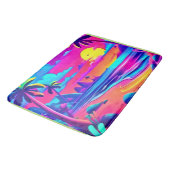 Tropische Neon Beach Sunset Art Badmat (Gekanteld)
