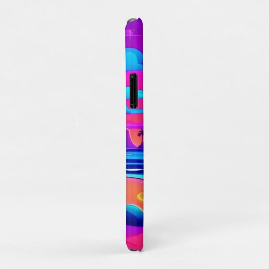 Tropische Neon Beach Sunset Art Case-Mate iPhone Case (Achterkant/rechts)