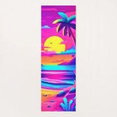 Tropische Neon Beach Sunset Art Yogamat (Achterkant)