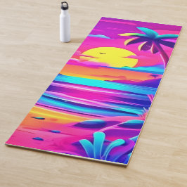 Tropische Neon Beach Sunset Art Yogamat