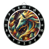 Tropische Neon Hengst Game Room Art Dartbord (Voorkant)