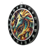 Tropische Neon Hengst Game Room Art Dartbord (Voorkant Rechts)