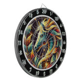 Tropische Neon Hengst Game Room Art Dartbord (Voorkant Links)