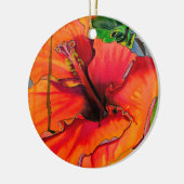 Tropische neon Hibiscus flower Keramisch Ornament (Links)