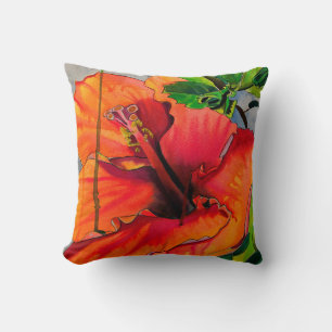 Tropische neon Hibiscus flower Kussen