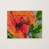 Tropische neon Hibiscus flower Legpuzzel (Horizontaal)