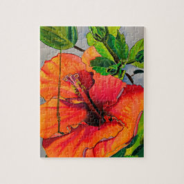 Tropische neon Hibiscus flower Legpuzzel