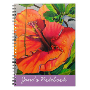 Tropische neon Hibiscus flower Notitieboek