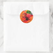Tropische neon Hibiscus flower Ronde Sticker (Tas)