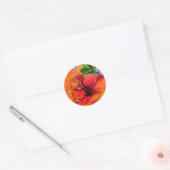 Tropische neon Hibiscus flower Ronde Sticker (Envelop)