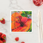 Tropische neon Hibiscus flower Servet (Insitu)