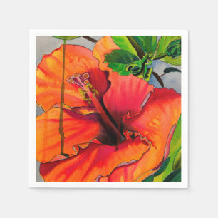 Tropische neon Hibiscus flower Servet