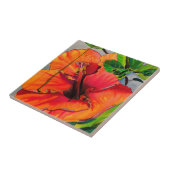 Tropische neon Hibiscus flower Tegeltje (Zijkant)