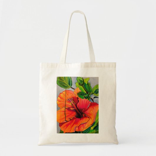 Tropische neon Hibiscus flower Tote Bag (Voorkant)