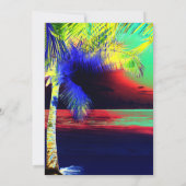 Tropische Neon Kleur Strand Palm Sweet 16 Kaart (Achterkant)
