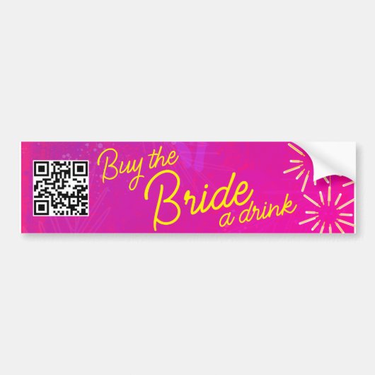 Tropische neon Koop de QR-code voor bride Drink Bumpersticker (Voorkant)