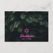 Tropische neon roze vleermuis mitswa RSVP-kaart Informatiekaartje (Achterkant)