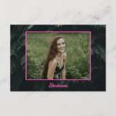 Tropische neon roze vleermuis mitswa RSVP-kaart Informatiekaartje (Achterkant)