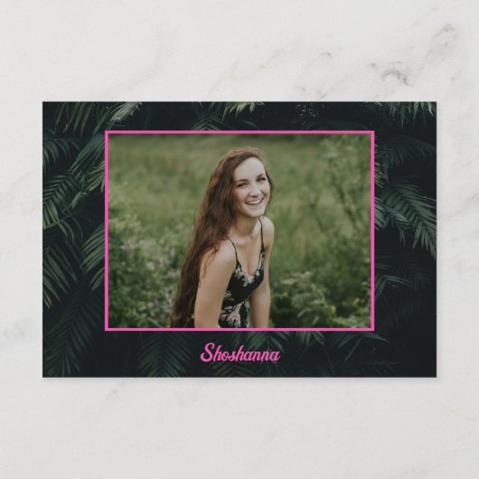 Tropische neon roze vleermuis mitswa RSVP-kaart Informatiekaartje (Achterkant)