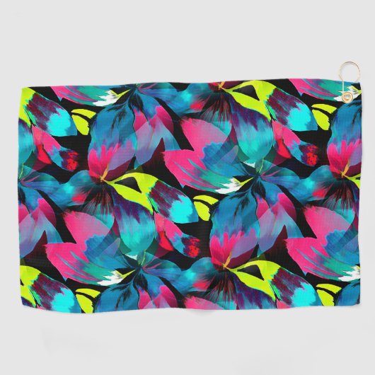 Tropische Neon Splash in Paradise Golfhanddoek (Horizontaal)