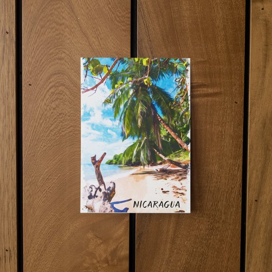 Tropische Nicaragua Beach Waterverf Reizen Briefkaart