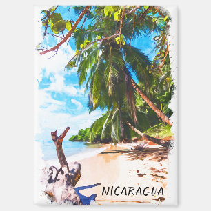 Tropische Nicaragua Beach Waterverf Reizen Magneet