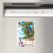 Tropische Nicaragua Beach Waterverf Reizen Magneet (Insitu (Vaatwasser))