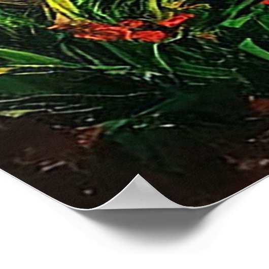 Tropische Night Beach Scene met Palmbomen Poster (Hoek)