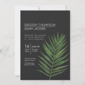 Tropische Night Sky Modern Minimalist Wedding Inve Kaart (Voorkant)