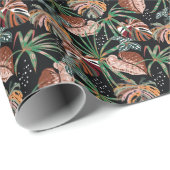 Tropische Noir: Donker Exotisch Bospatroon Cadeaupapier (Rol Hoek)