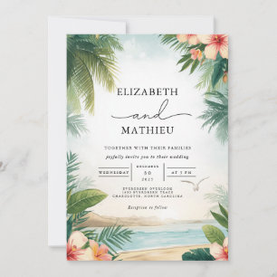 Tropische Oase Bloemboog Huwelijk Kaart