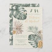 Tropische Oase Modern Palmblad Trouwkaart Kaart (Voorkant / Achterkant)