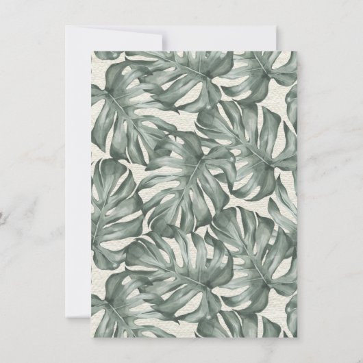 Tropische Oase Modern Palmblad Trouwkaart Kaart (Achterkant)