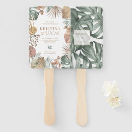 Tropische Oase Monstera Bestemming Bruiloft Handwaaier