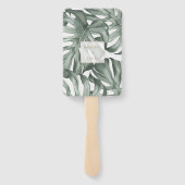 Tropische Oase Monstera Bestemming Bruiloft Handwaaier (Achterkant)