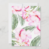 Tropische Oase Roze Groen Hawaïaans Bloemen Bruilo Kaart (Achterkant)