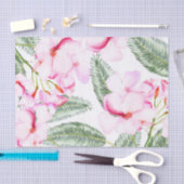 Tropische Oase Roze Groen Hawaïaans Bloemen Bruilo Tissuepapier (Craft)