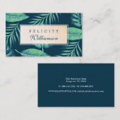 Tropische Oase Waterverf Palmblad & Bladblad Visitekaartje (Voorkant / Achterkant)