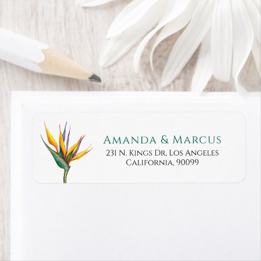 Tropische Oases Vogels van het Paradijs Bloemen Hu Etiket (Insitu)