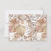 Tropische Oasis Palm blad responskaarten RSVP (Achterkant)
