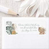 Tropische Oasis Palm leaf adresetiketten Etiket (Insitu)