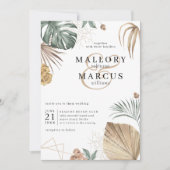 Tropische Oasis Pampas Island bruiloft Kaart (Voorkant)