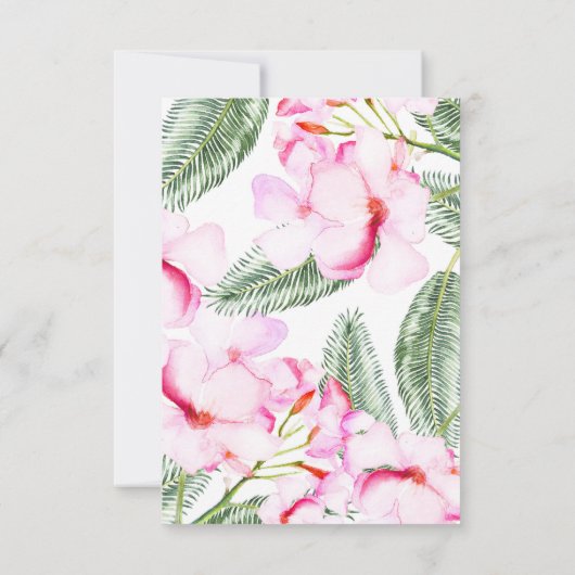 Tropische Oasis roze groene Hawaiian Floral RSVP (Achterkant)